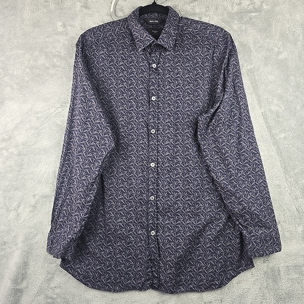 Paul Smith Dress Shirt Mens Size 15.5/39 Blue Italy Floral Print Button Up Light
